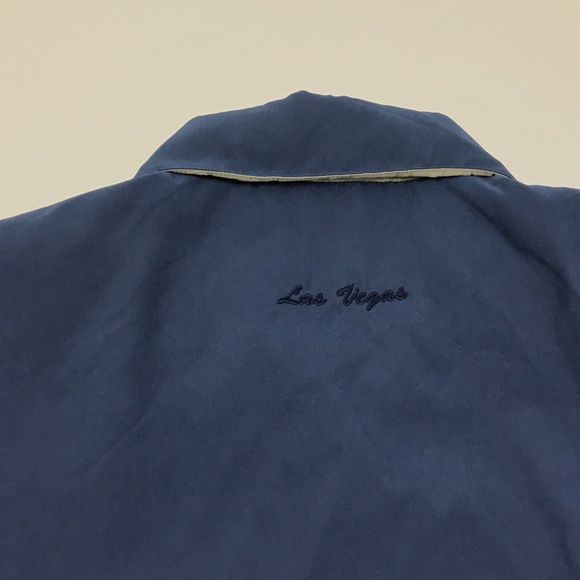 VINTAGE PALMS Casino Jacket Size L Blue Bomber - Picture 7 of 8